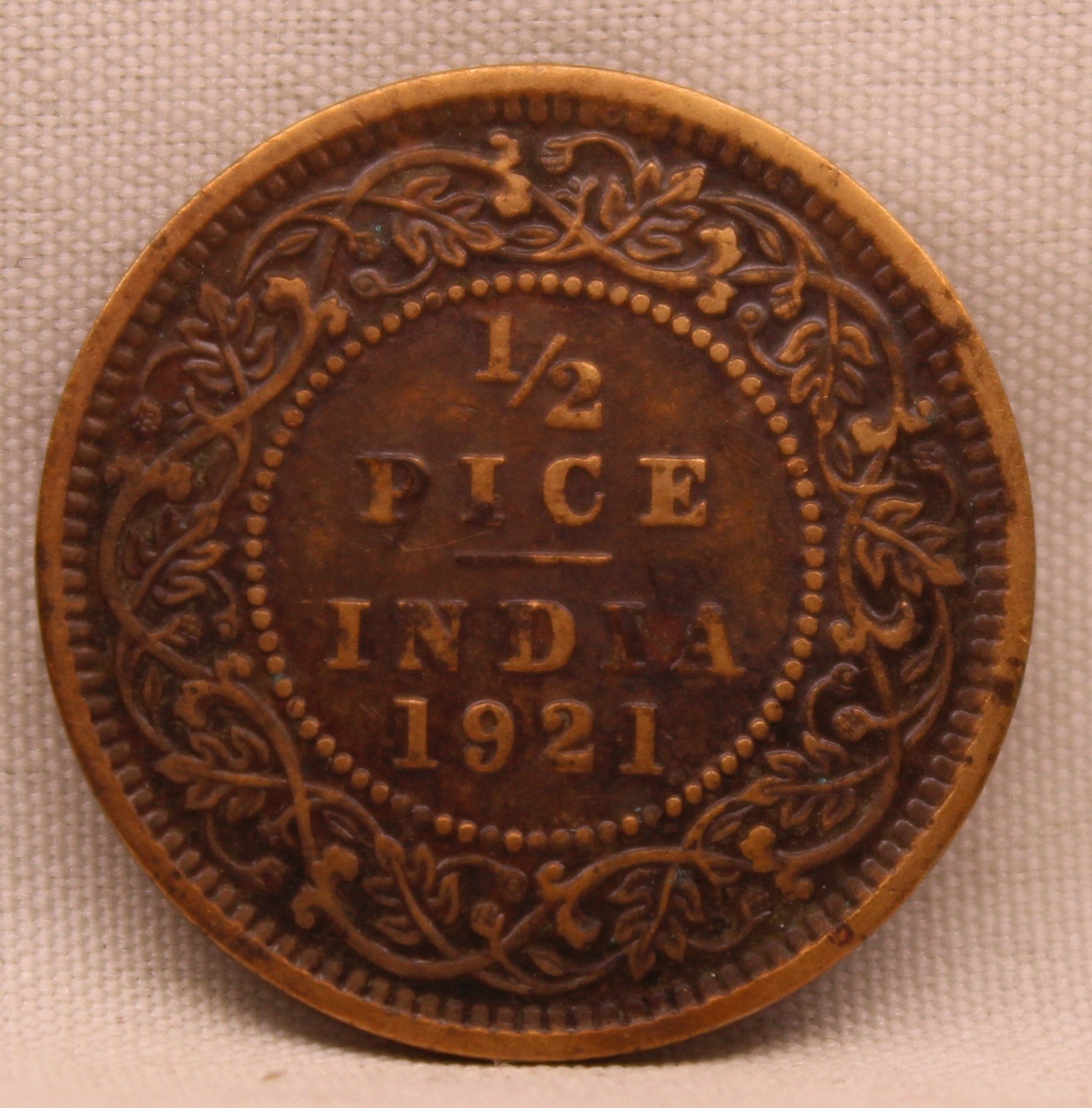 1\2 Pice 1921 George V Bronze coins