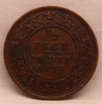 1\2 Pice 1924 George V Bronze coins