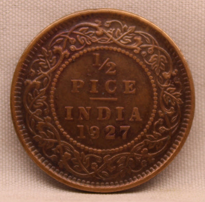 1\2 Pice 1927George V Bronze coins