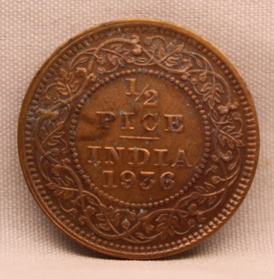 1\2 Pice 1936 George V Bronze coins