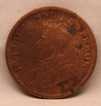 1/4 Anna Coin of King George V of Calcutta Mint of 1911 Bronze