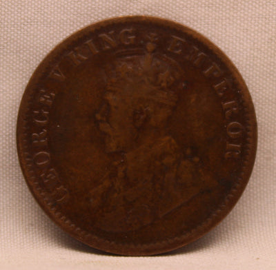 1/4 Anna Coin of King George V of Calcutta Mint of 1919 Bronze