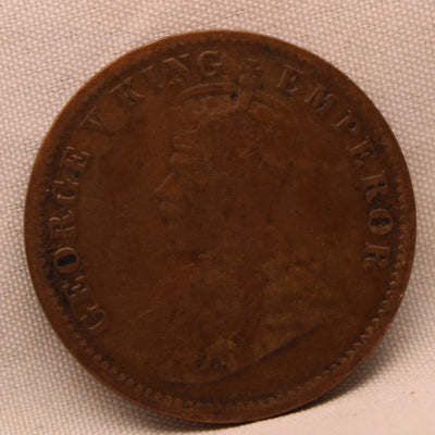 1/4 Anna Coin of King George V of Calcutta Mint of 1920 Bronze