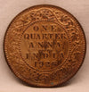 1/4 Anna Coin of King George V of Calcutta Mint of 1926 Bronze