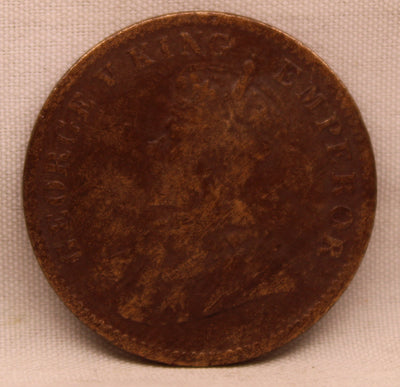 1/4 Anna Coin of King George V of Calcutta Mint of 1929 Bronze