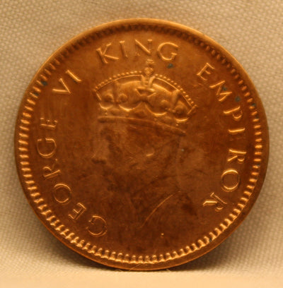 1/2 Pice Coin of King George VI of Calcutta Mint of 1939 Bronze