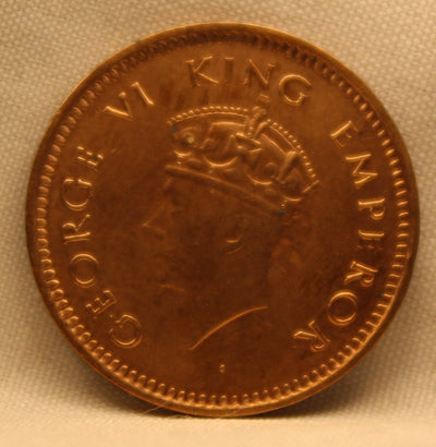 1/2 Pice Coin of King George VI of Calcutta Mint of 1940 Bronze