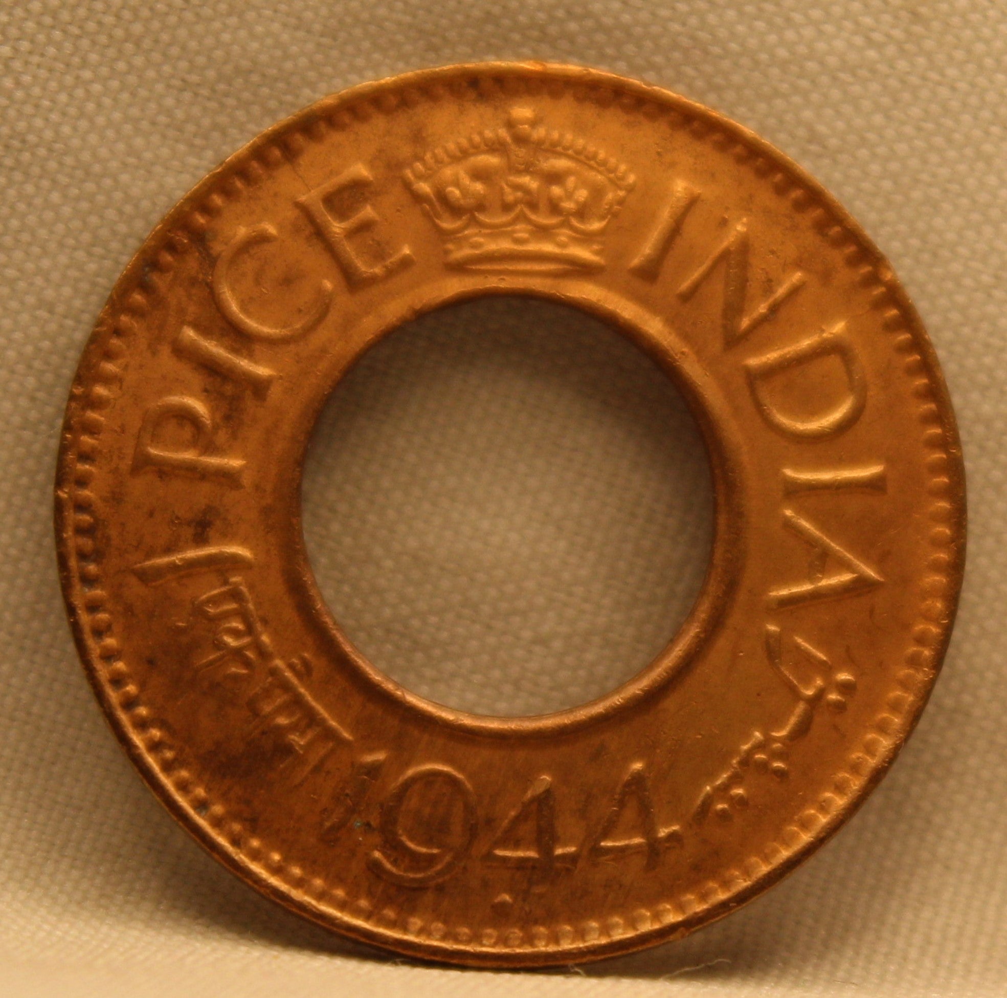 1 Pice Coin of King George VI of Bombay Mint of 1944 Bronze