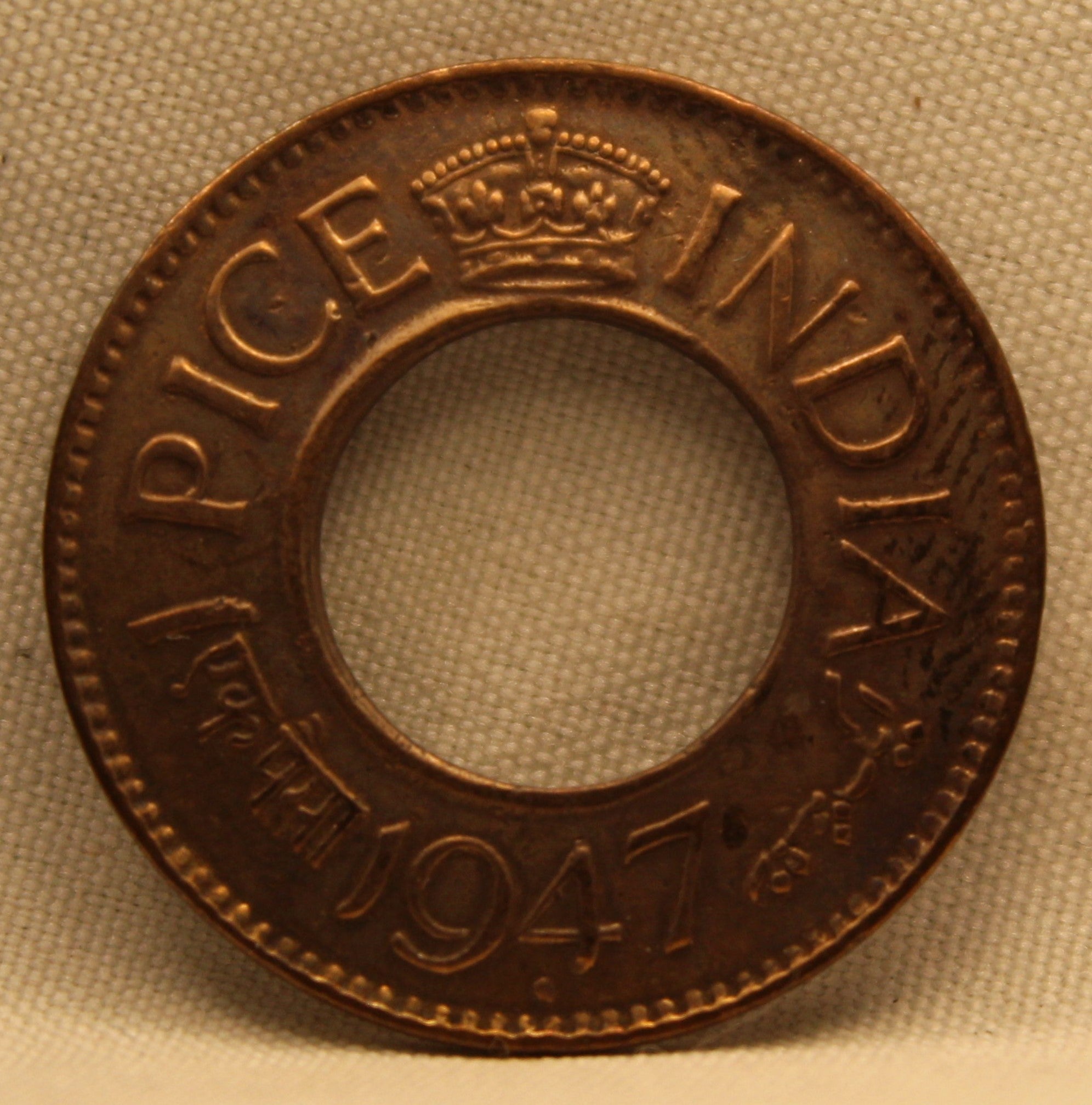 1 Pice Coin of King George VI of Bombay Mint of 1947 Bronze