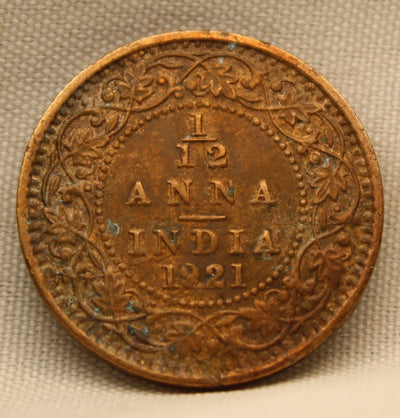 1\12 Anna 1921 George V Bronze coins