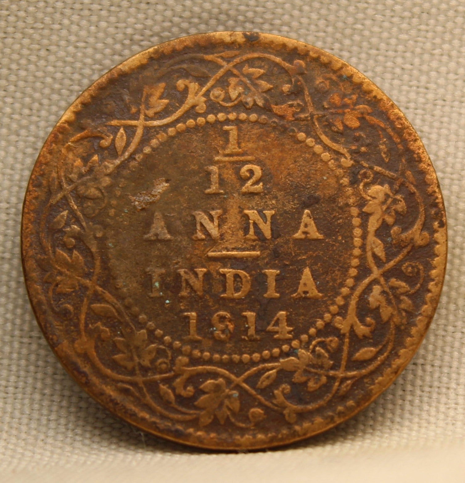 1\12 Anna 1914 George V Bronze coins