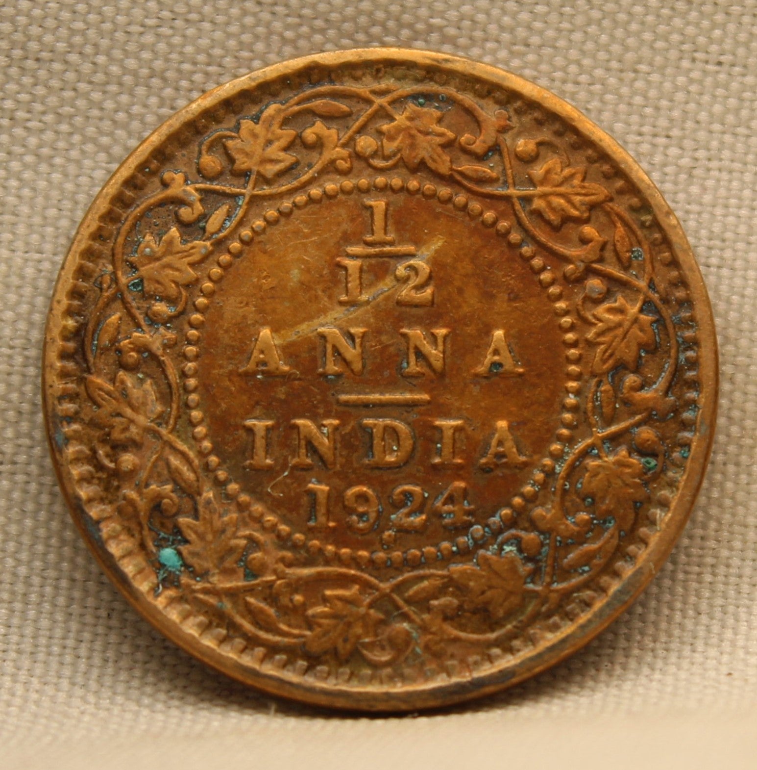 1\12 Anna 1924 George V Bronze coins