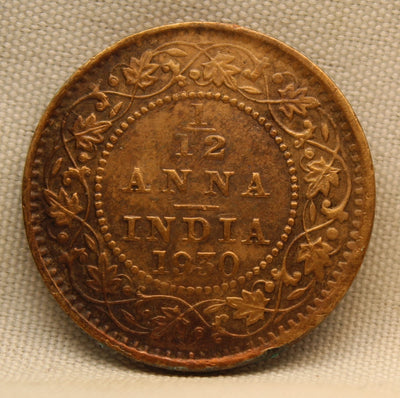 1/12 Anna 1930 George V Bronze Coin