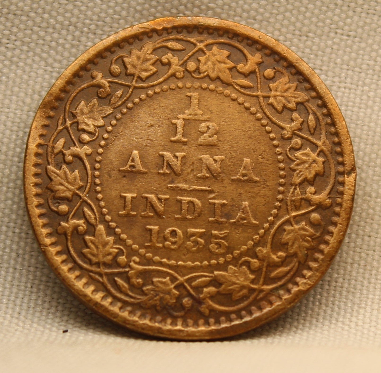 1\12 Anna 1935 George V Bronze coins