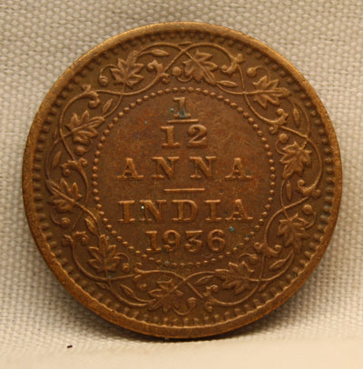 1\12 Anna 1936 George V Bronze coins