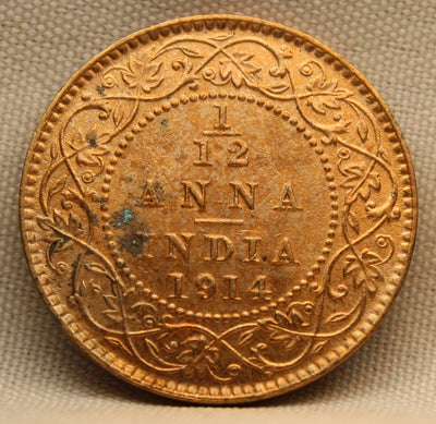 1\12 Anna 1914 George V Bronze coins