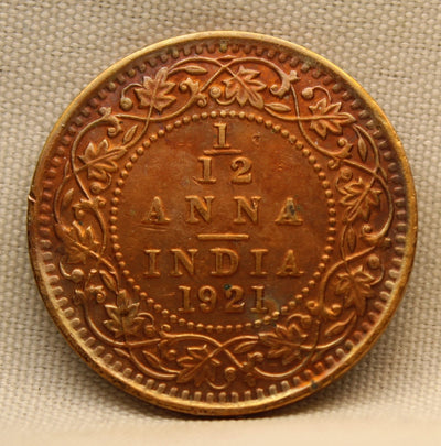 1\12 Anna 1921 George V Bronze coins