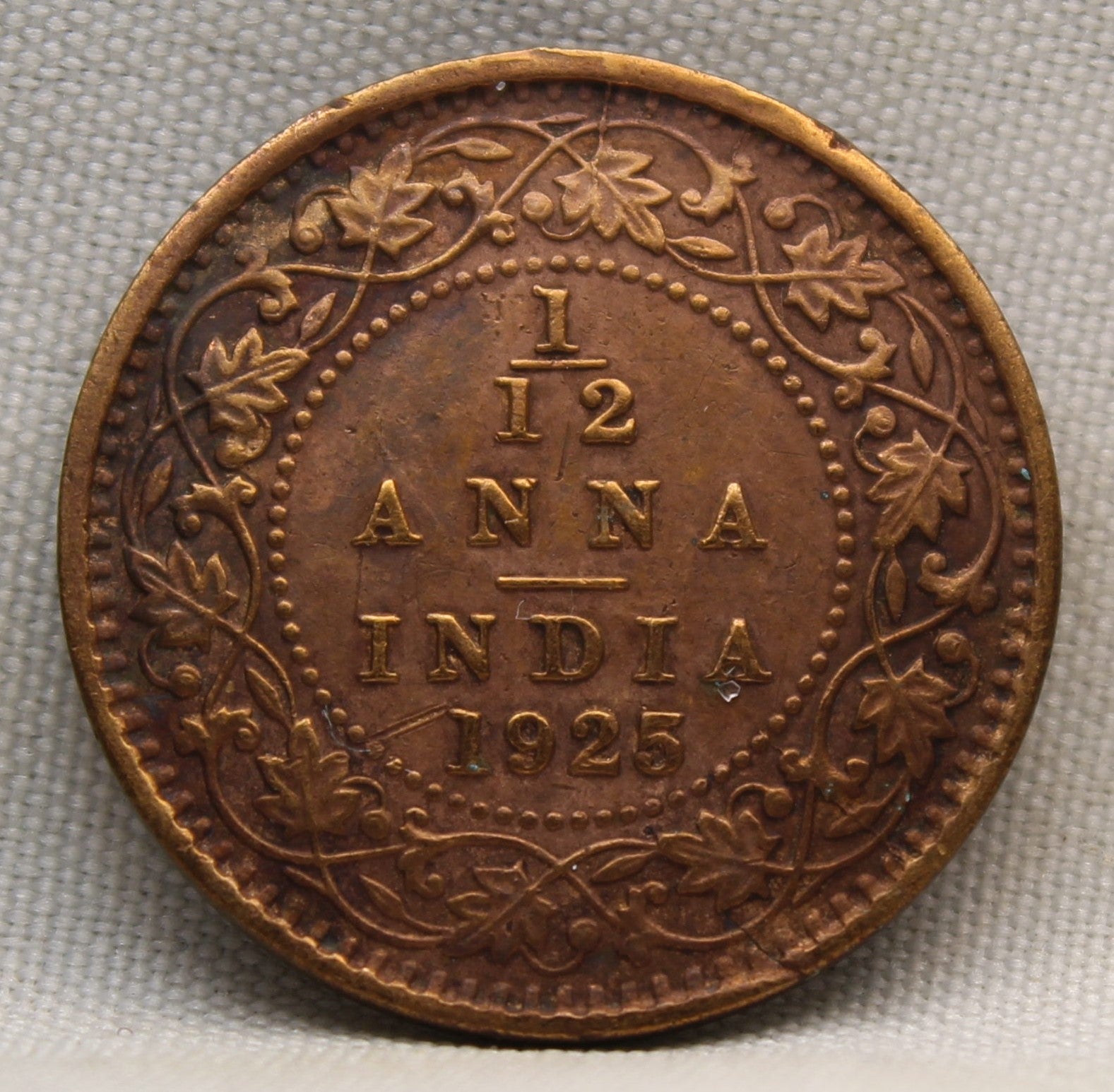 1\12 Anna 1925 George V Bronze coins