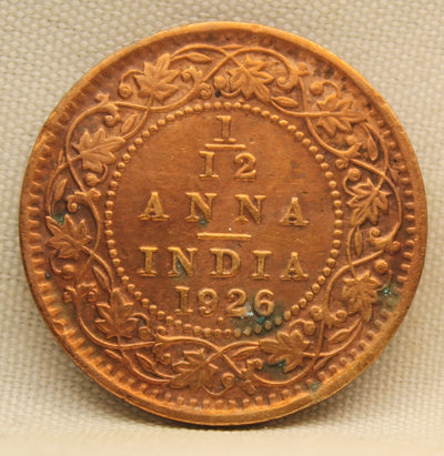 1\12 Anna 1926 George V Bronze coins