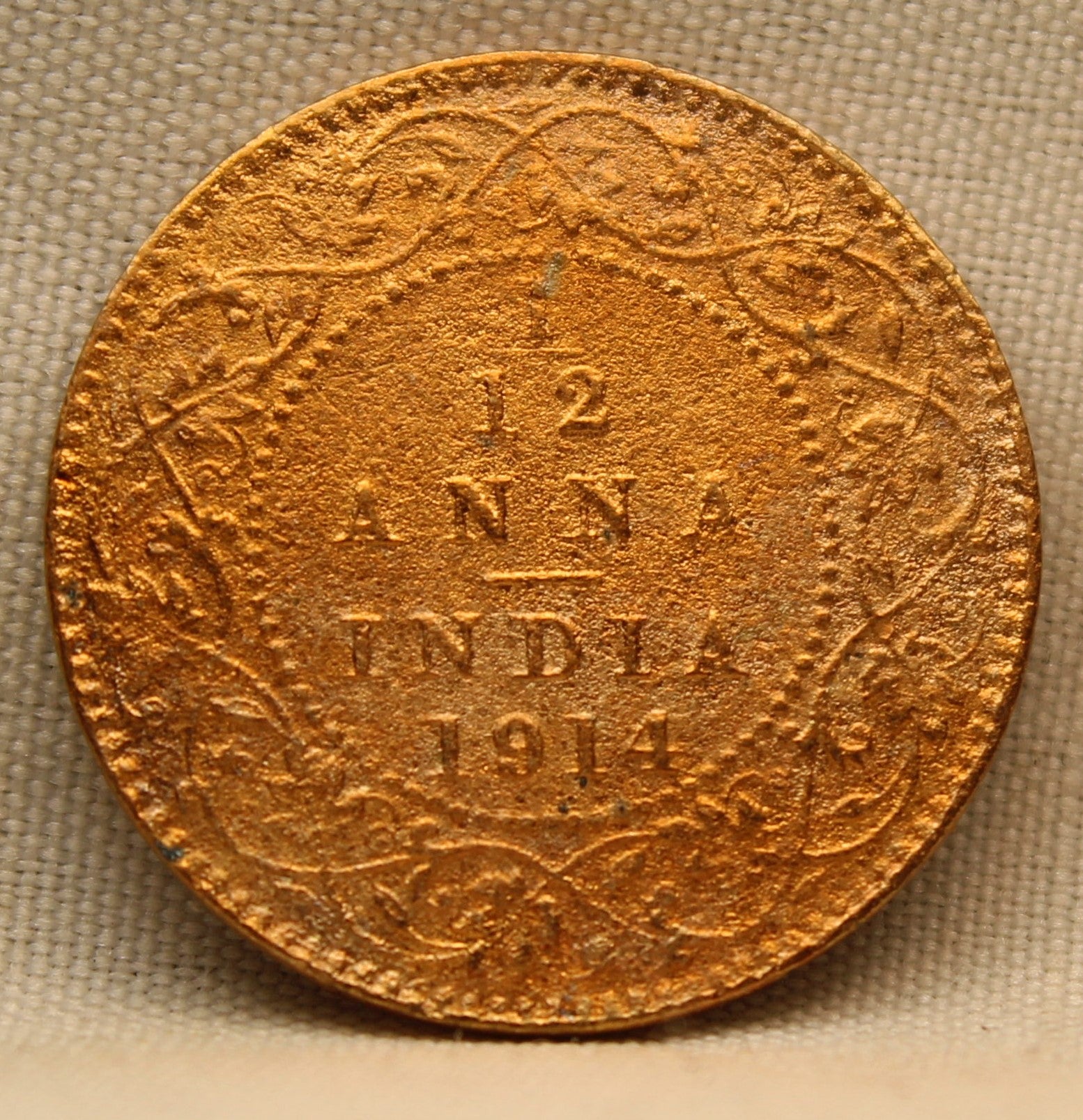 1\12 Anna 1914 George V Bronze coins