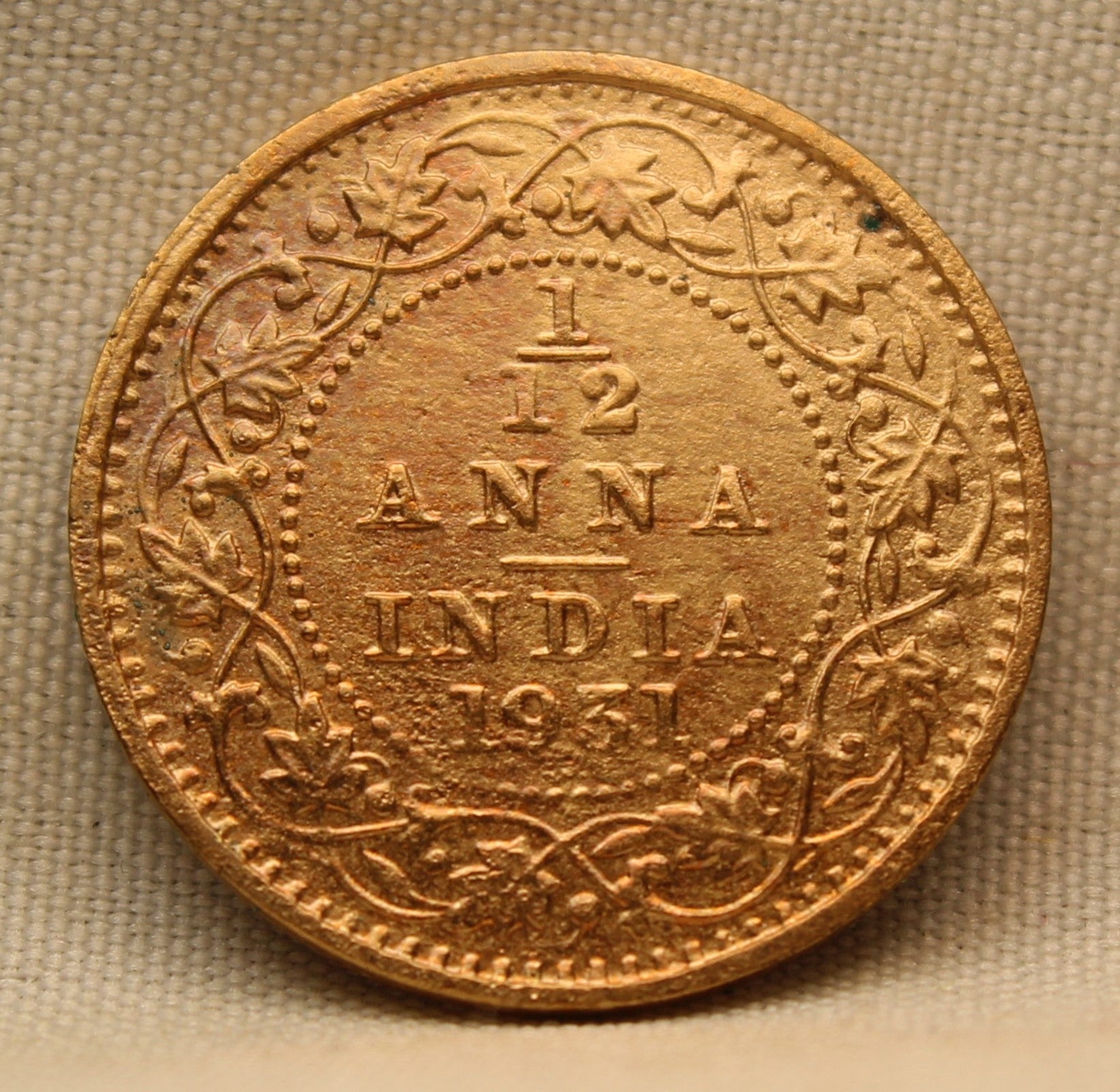 1\12 Anna 1931 George V Bronze coins