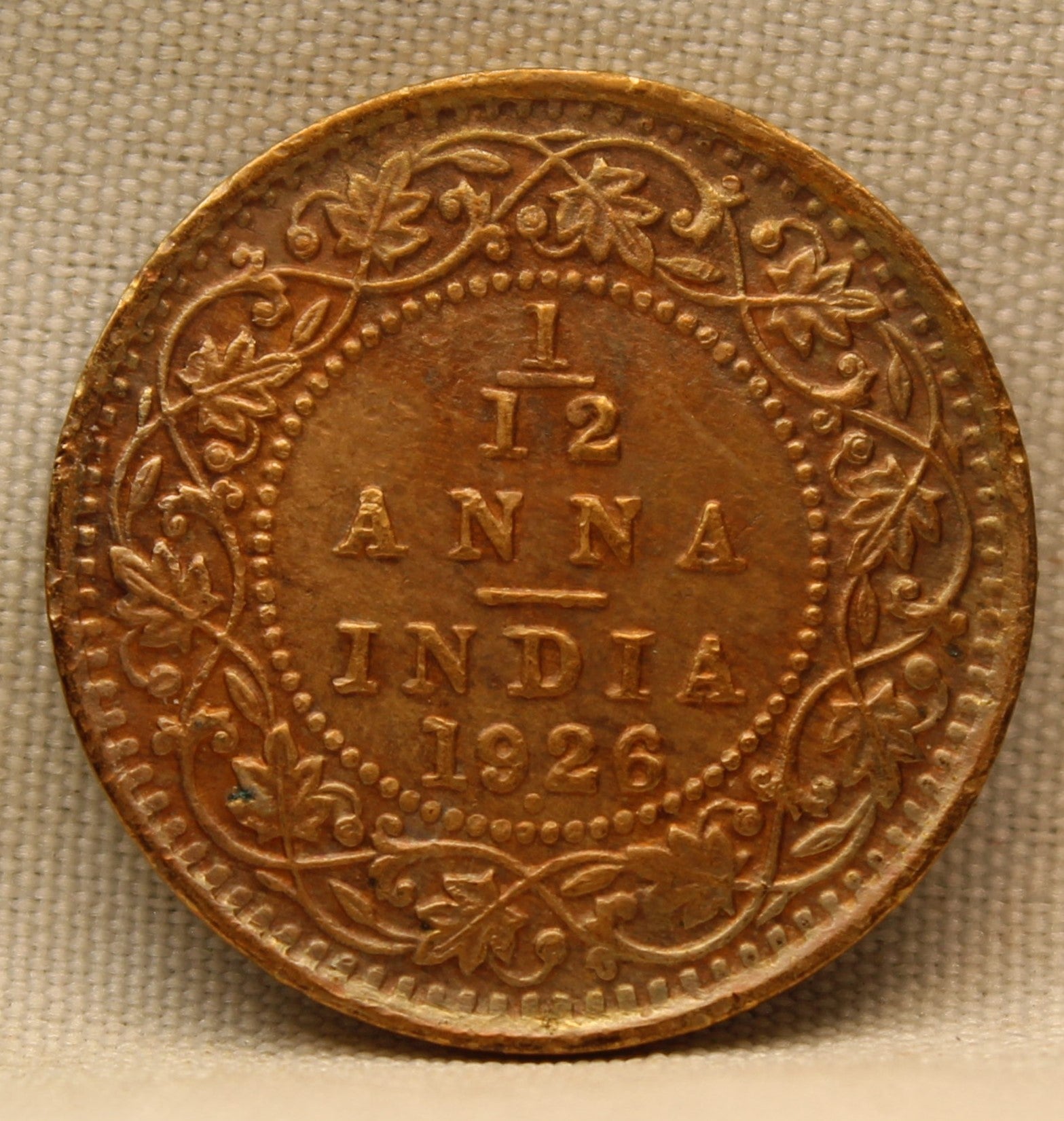 1\12 Anna 1926 George V Bronze coins