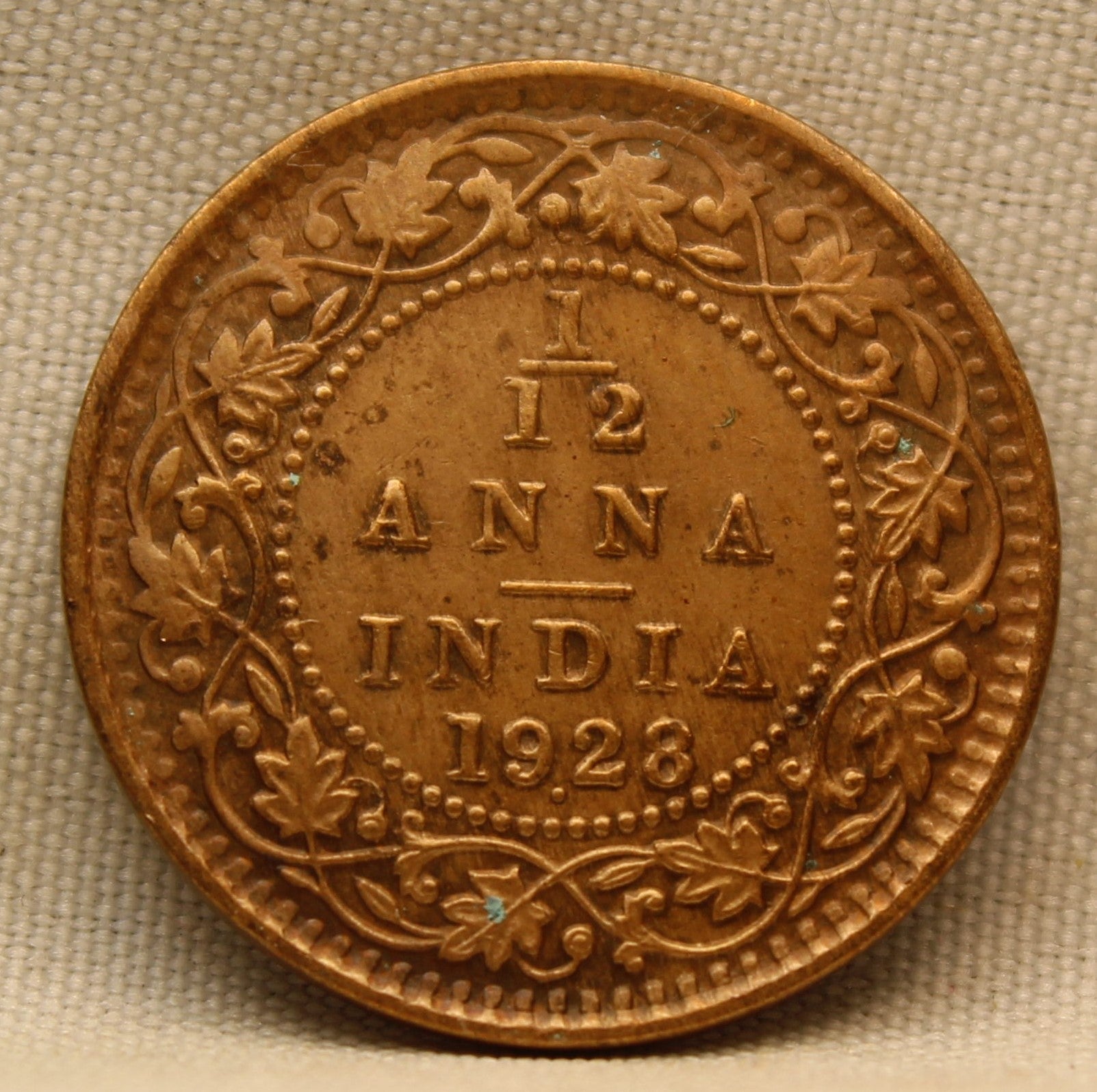 1\12 Anna 1928 George V Bronze coins