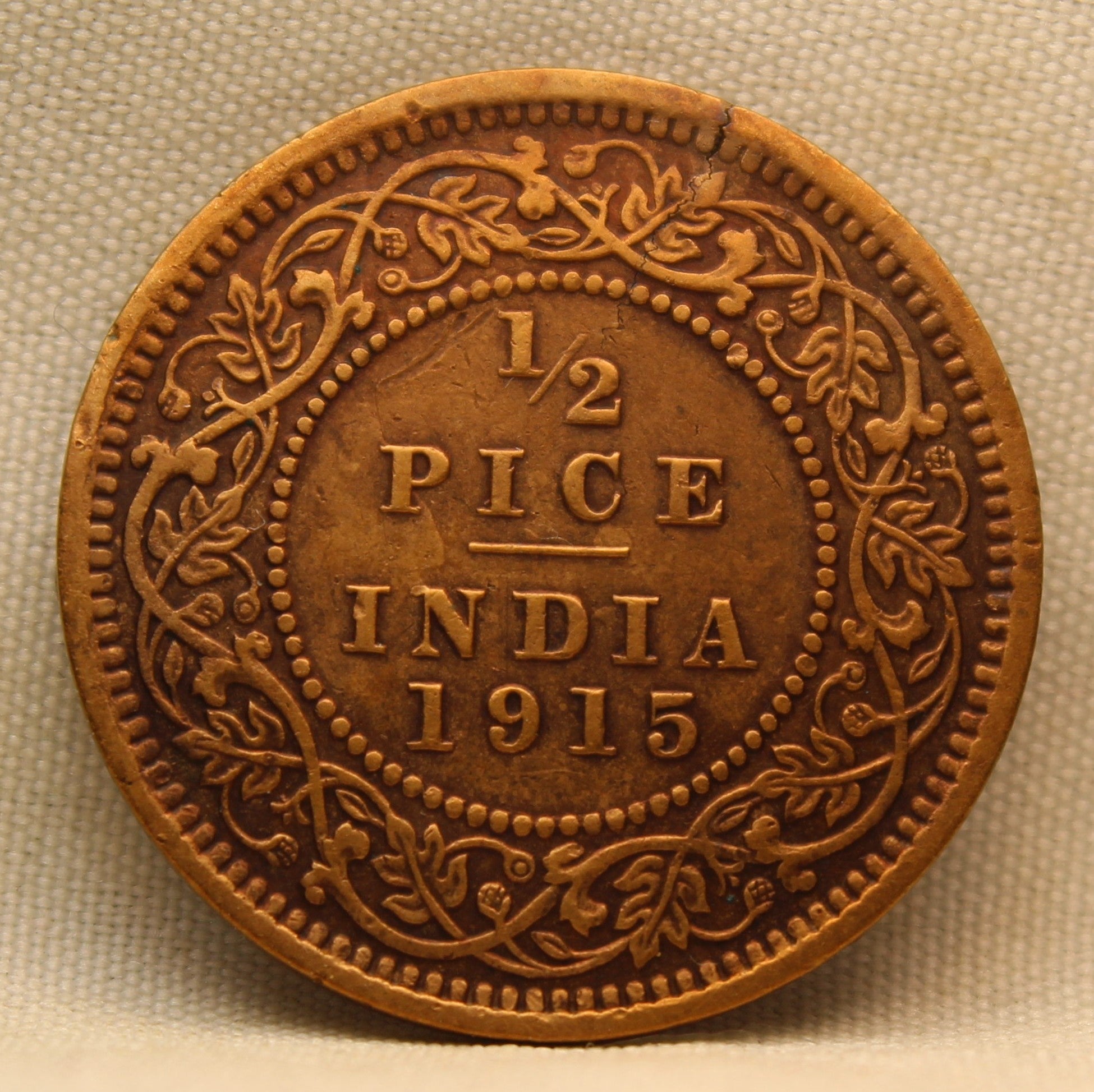 1\2 Pice 1915 George V Bronze coins