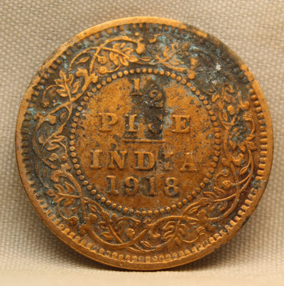 1\2 Pice 1918 George V Bronze coins