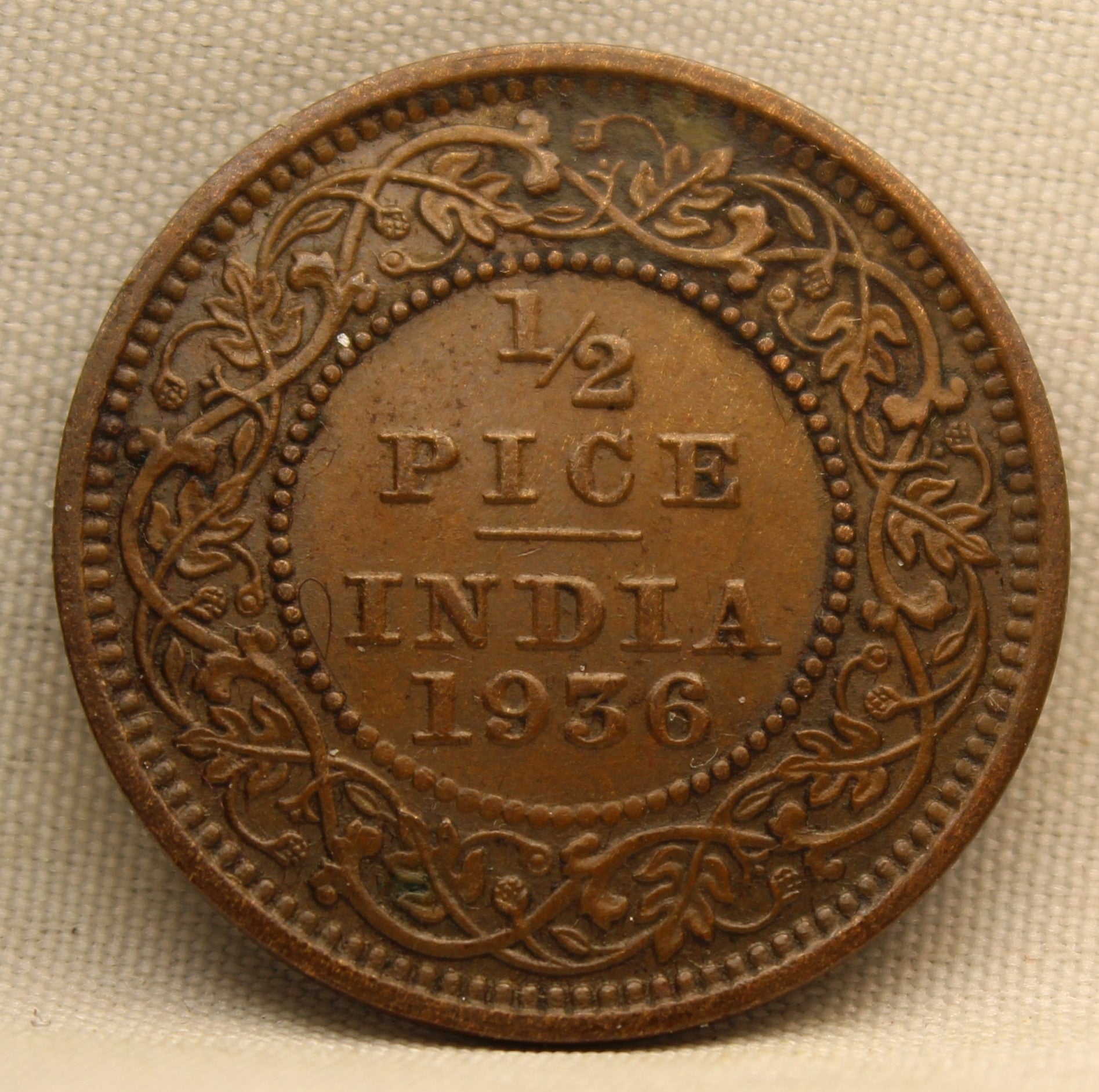 1\2 Pice 1936 George V Bronze coins