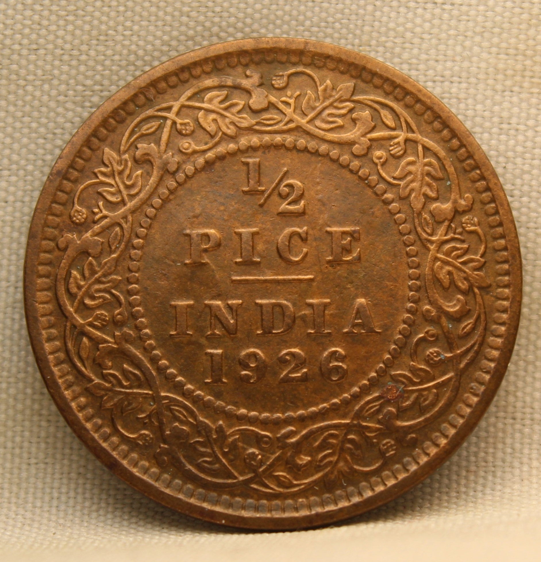 1\2 Pice 1926 George V Bronze coins