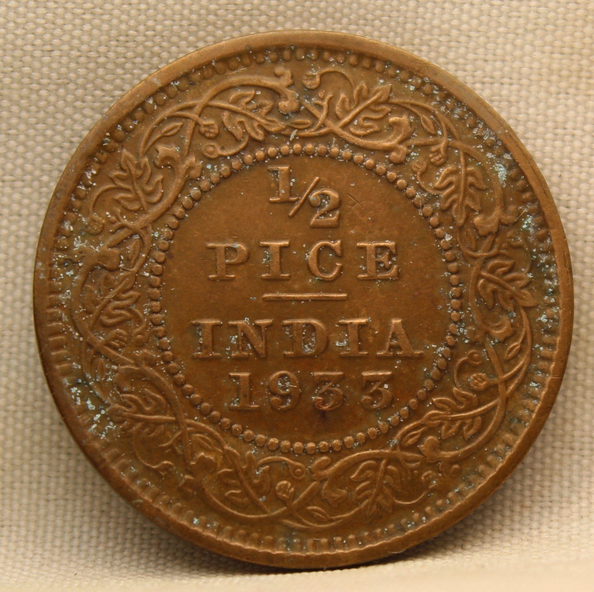 1\2 Pice 1933 George V Bronze coins