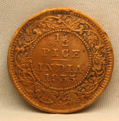 1\2 Pice 1935 George V Bronze coins