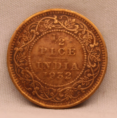 1\2 Pice 1932 George V Bronze coins