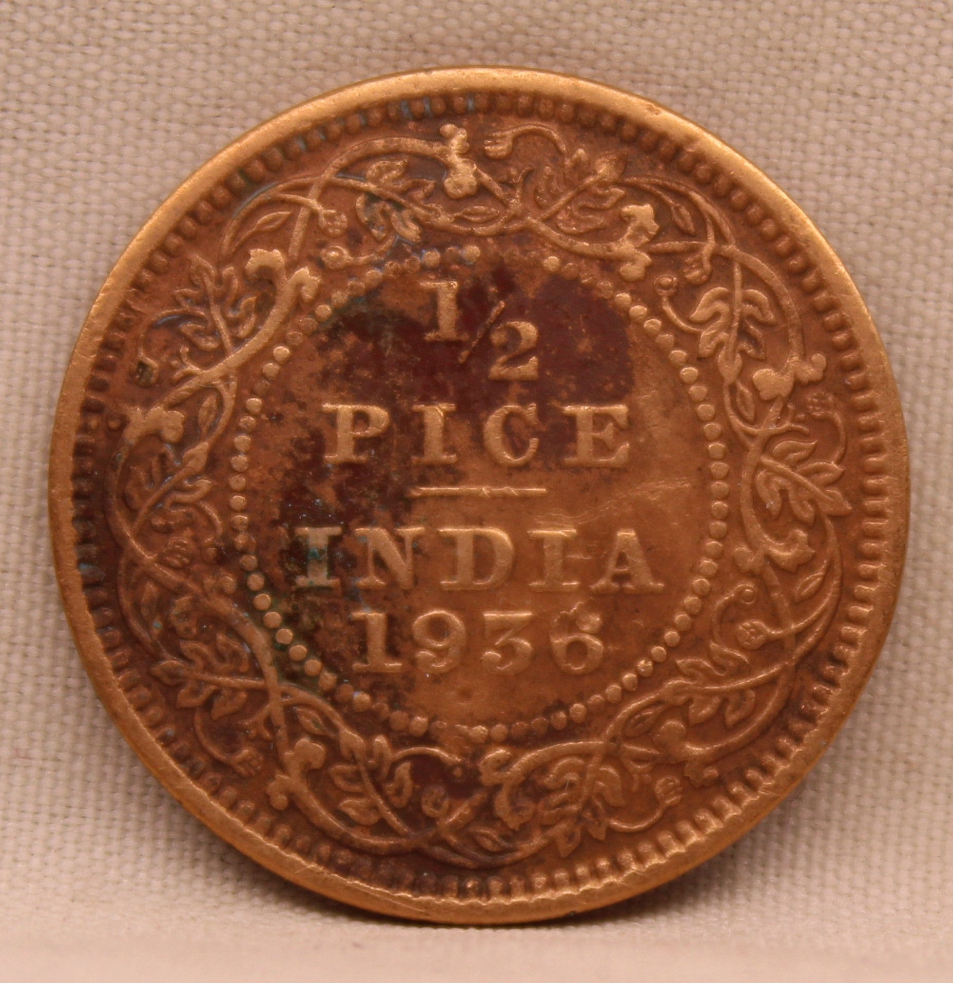 1\2 Pice 1936 George V Bronze coins