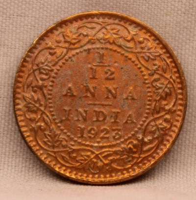 1\12 Anna 1923 George V Bronze coins