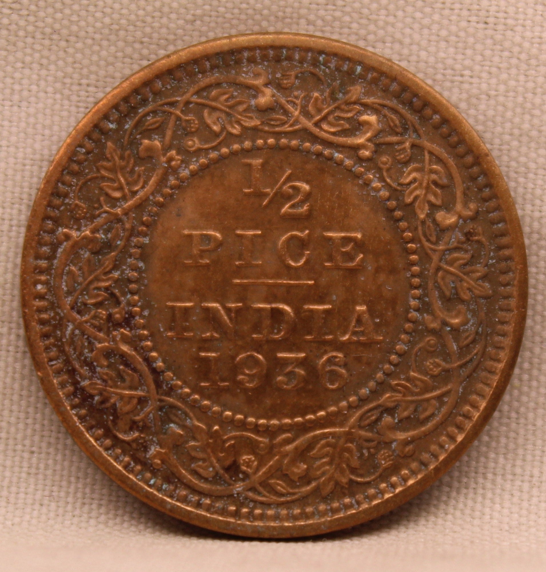 1\2 Pice 1936 George V Bronze coins