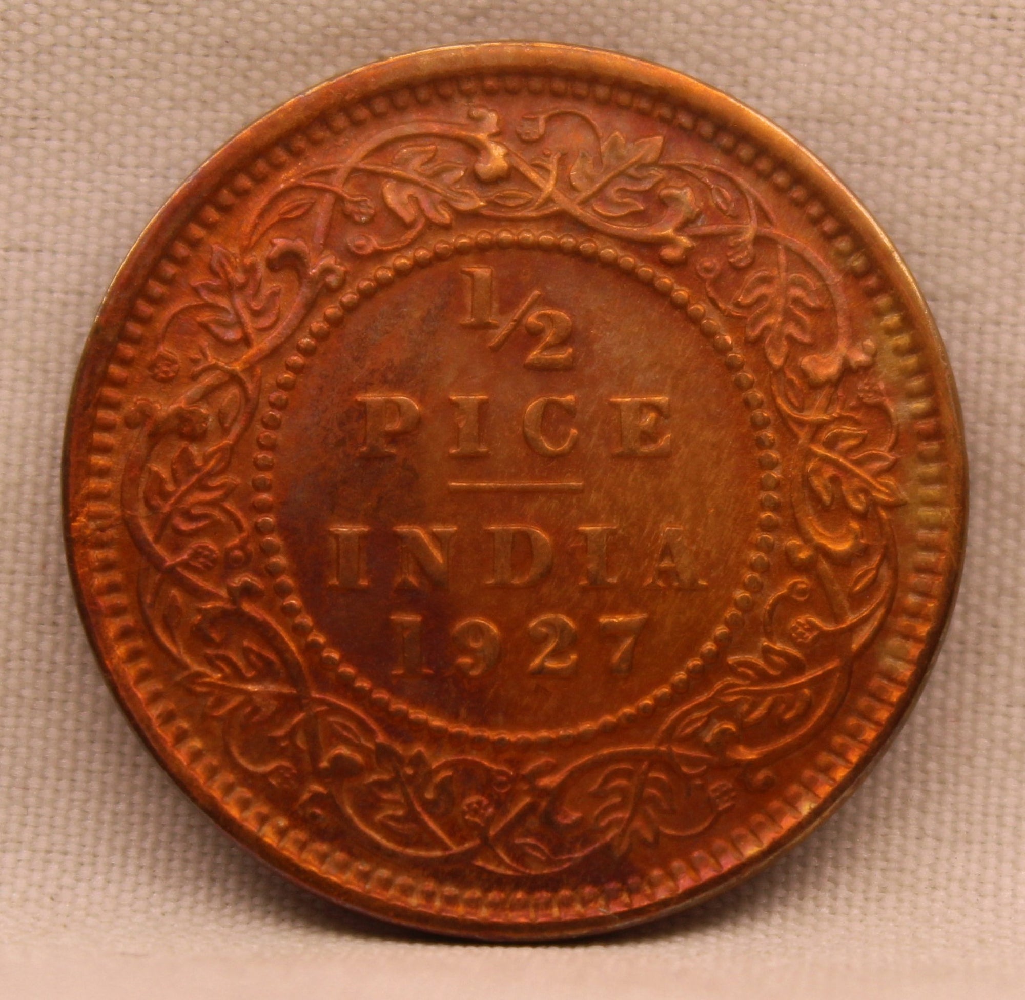 1\2 Pice 1927 George V Bronze coins