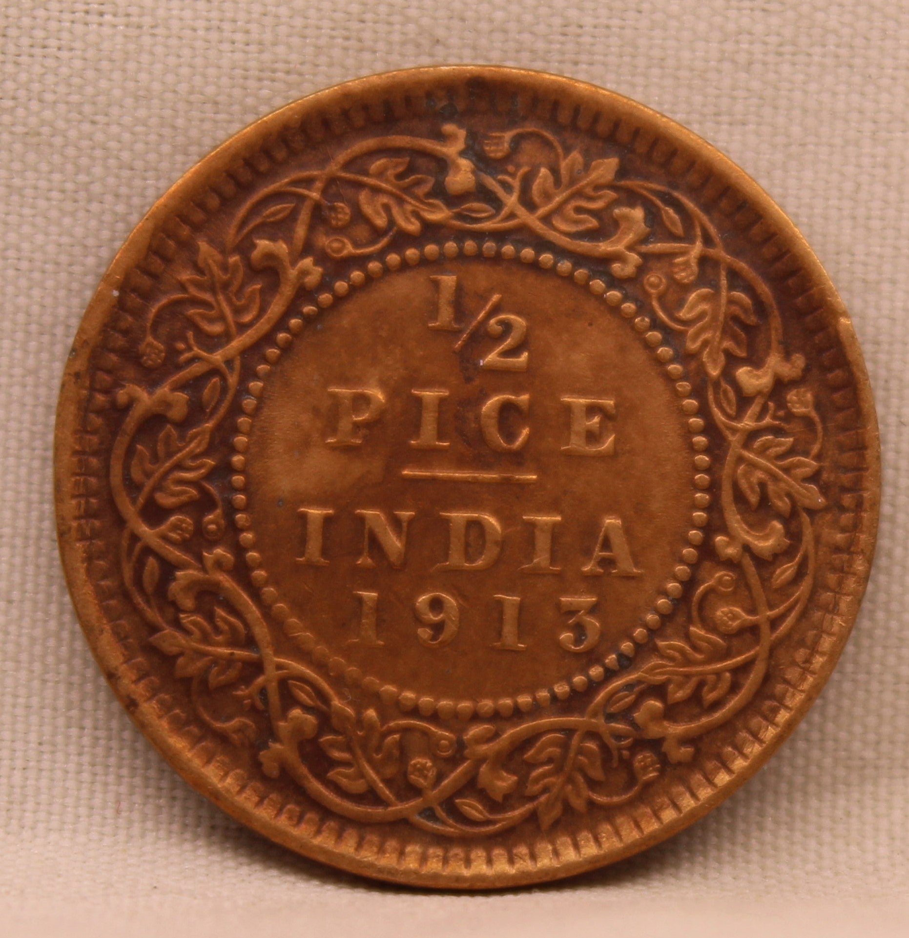 Half Pice 1913 George V coins