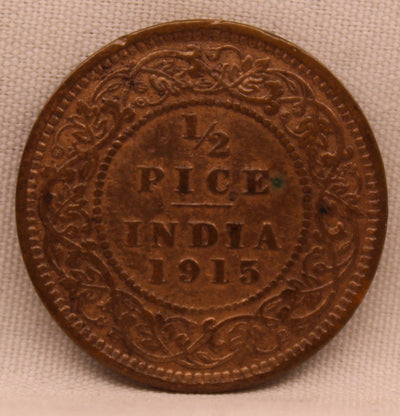 Half Pice 1915 George V coins