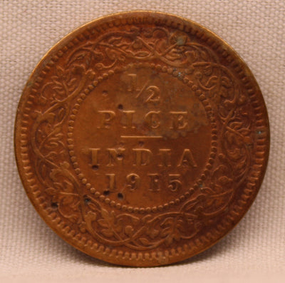 Half Pice 1915 George V coins