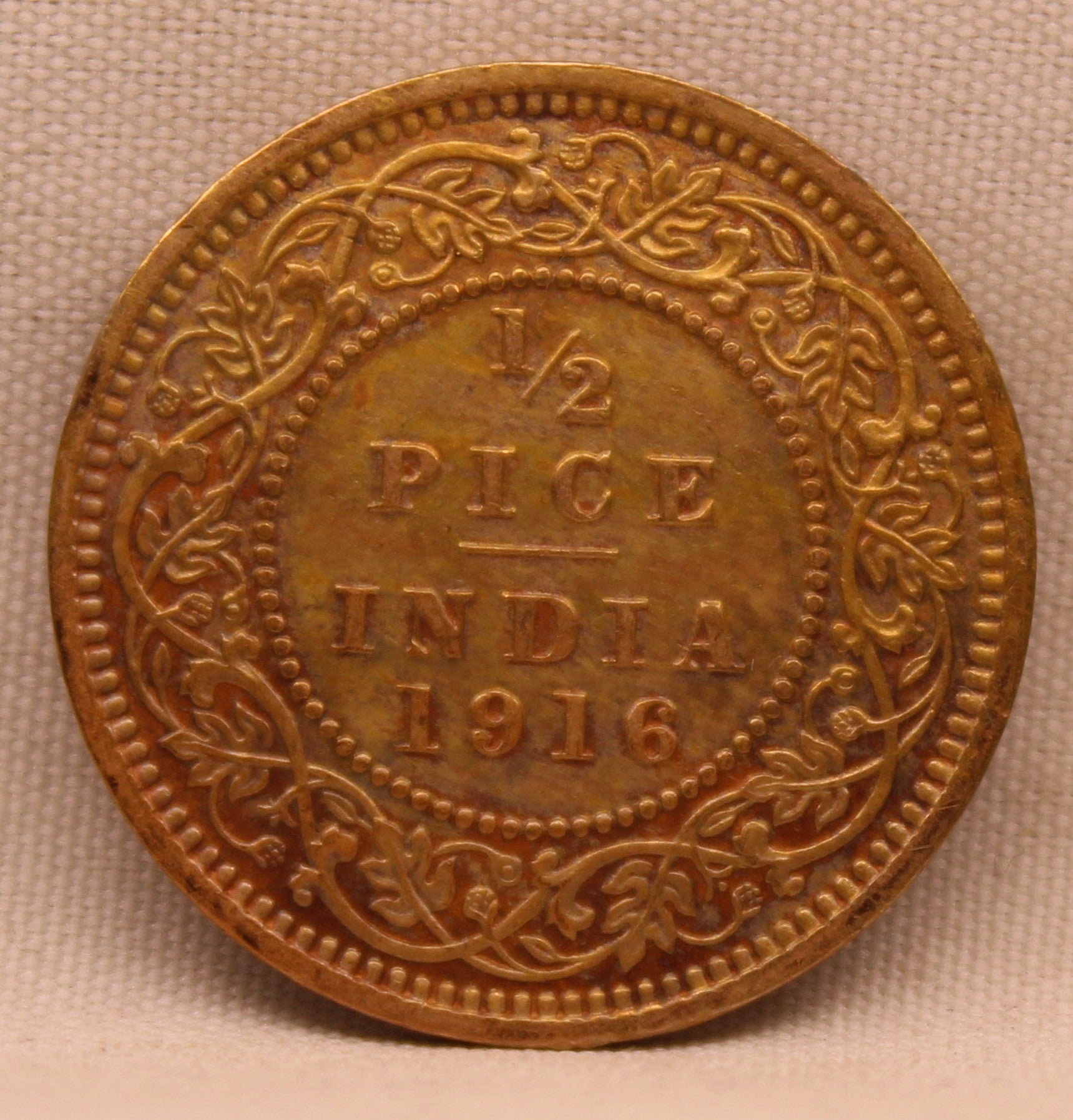 Half Pice 1916 George V coins