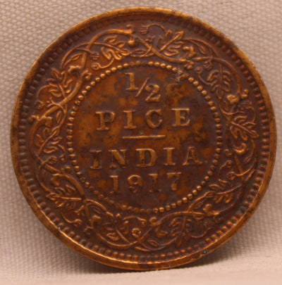 Half Pice 1917 George V Coins