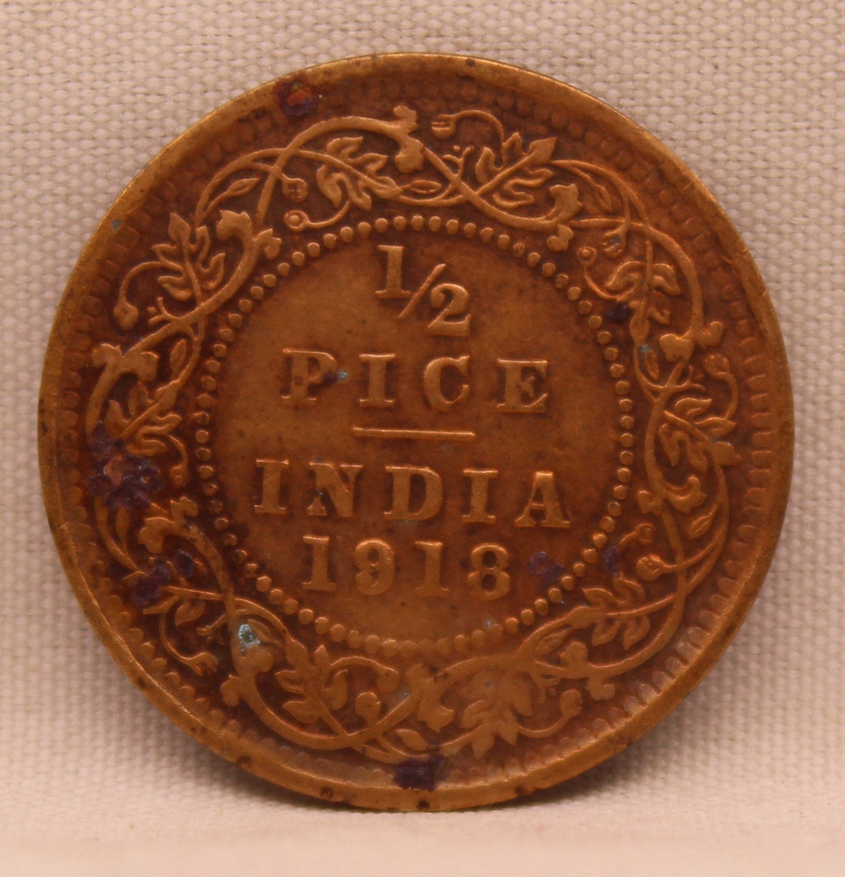 Half Pice 1918 George V Coins