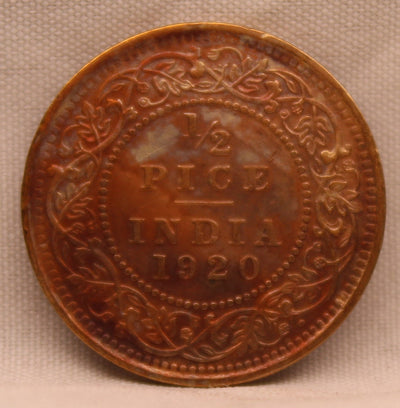 1/2 Pice 1920 George V Coins