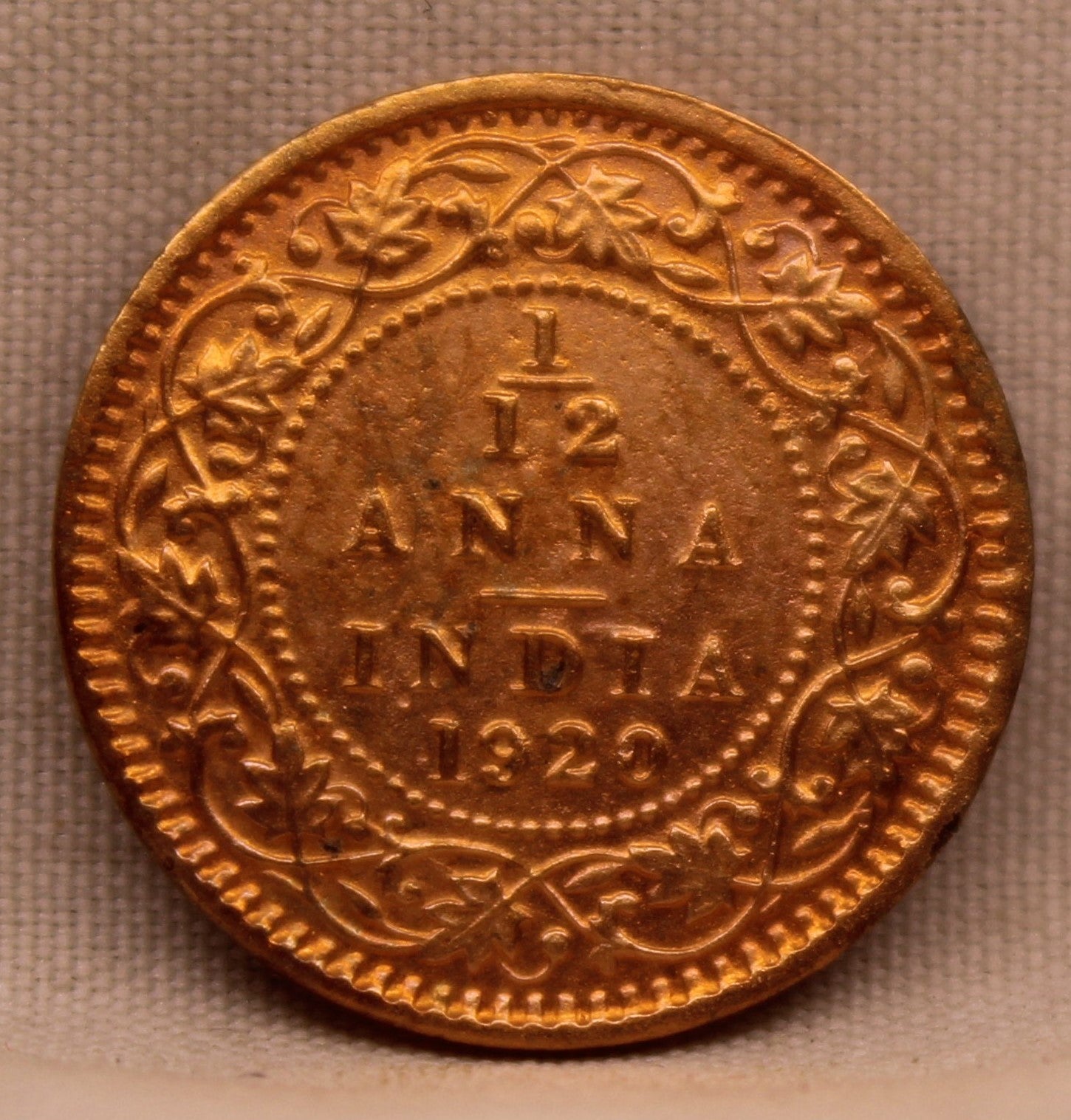 1/12 Anna 1920 George V Coins