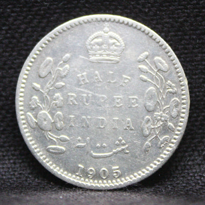 Half Rupee 1905 Edward VII Silver coins