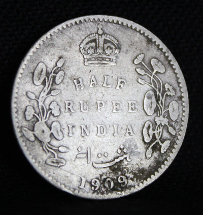 Half Rupee 1909 Edward VII Silver coins