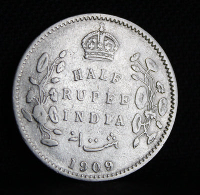 Half Rupee 1909 Edward VII Silver coins