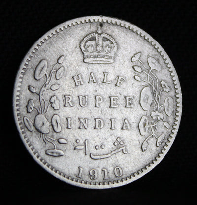 Half Rupee 1910 Edward VII Silver coins